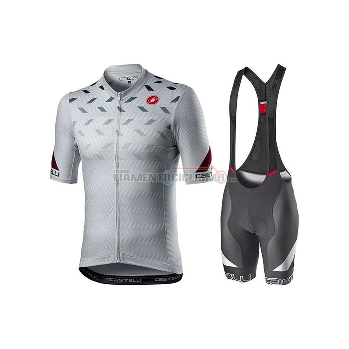 Abbigliamento Ciclismo Castelli Manica Corta 2021 Grigio Bianco (5)